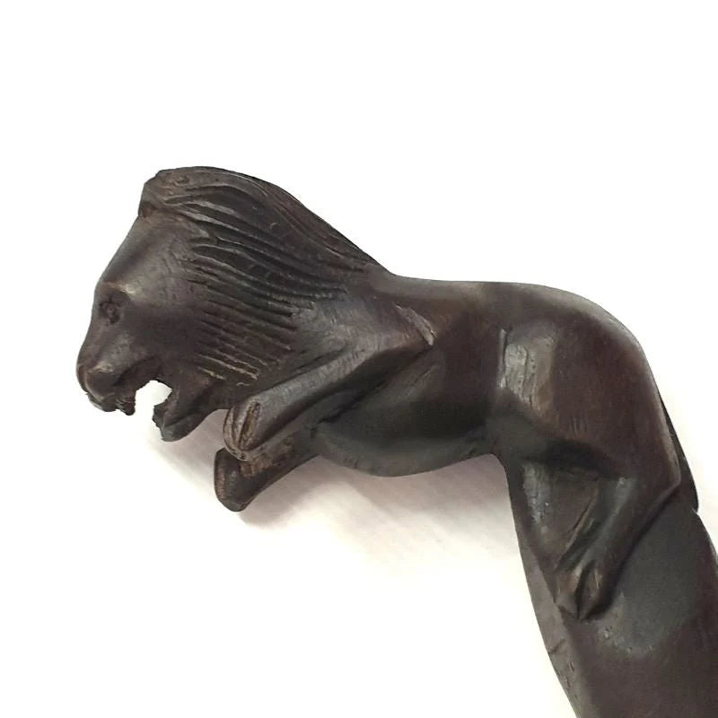 Carved Walking Stick Lion