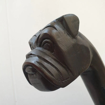 Carved Walking Stick Bull Dog
