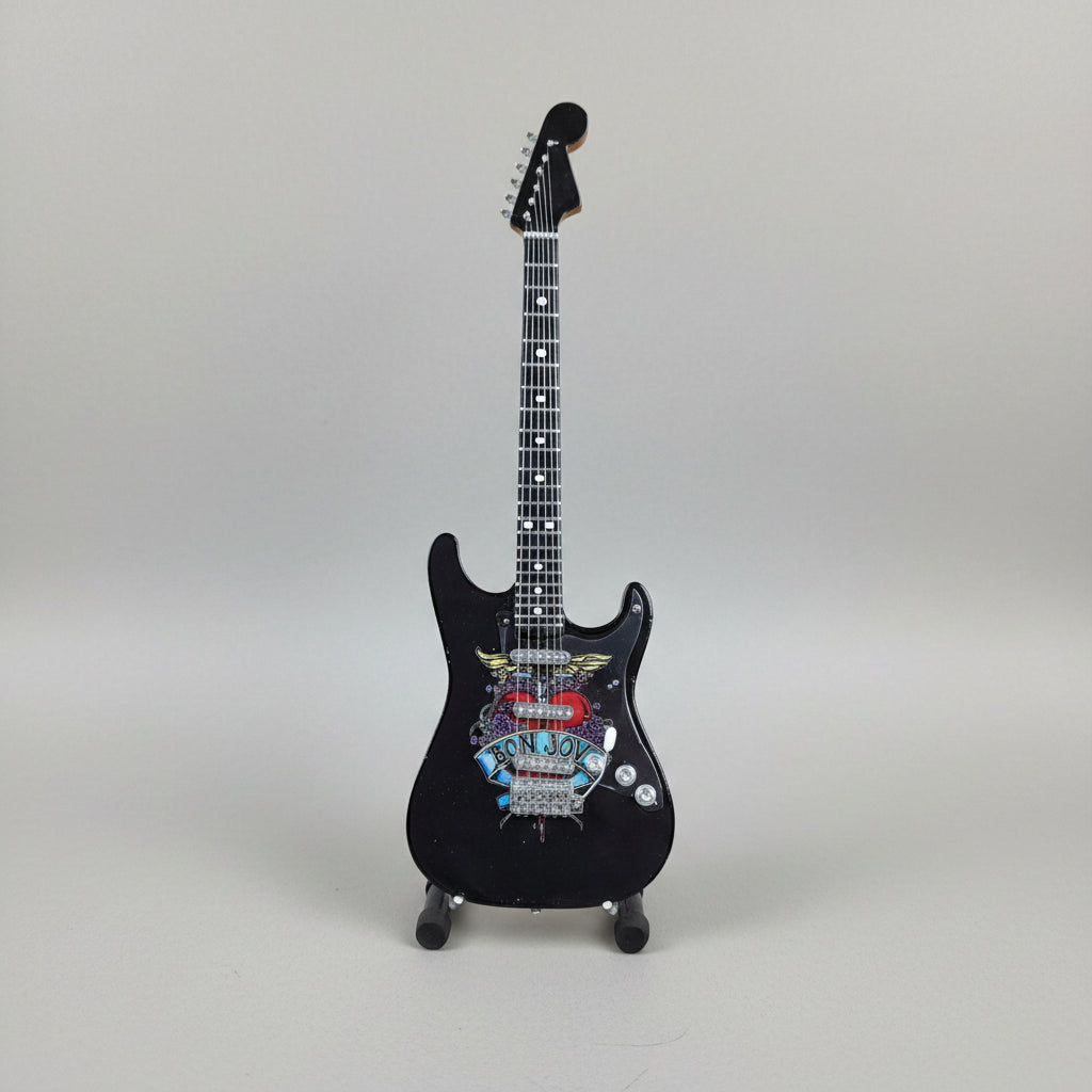 Minature Guitar on Stand Bon Jovi 24x8x1cm