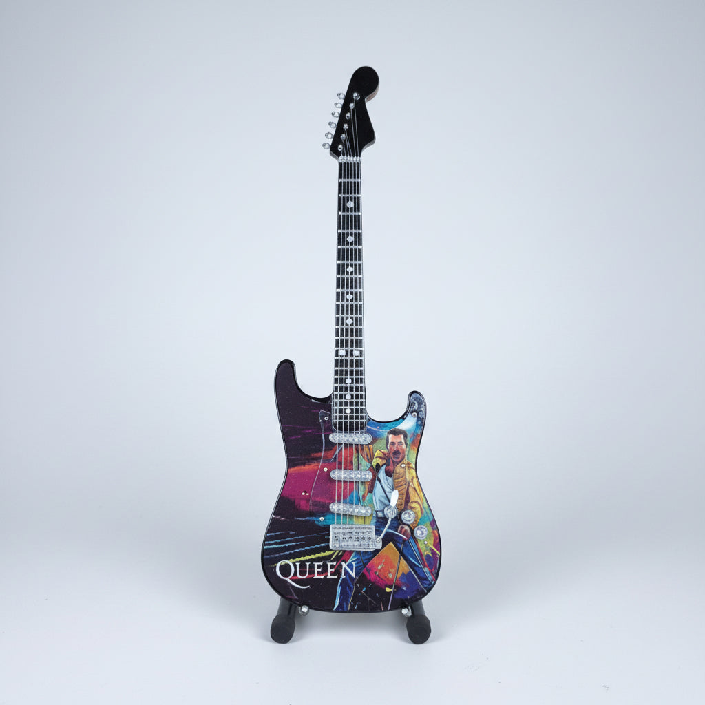 Minature Guitar on Stand Queen 24x8x1cm