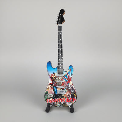 Minature Guitar on Stand Iron Maiden  24x8x1cm