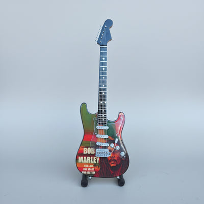 Minature Guitar on Stand Bob Marley 24x8x1cm