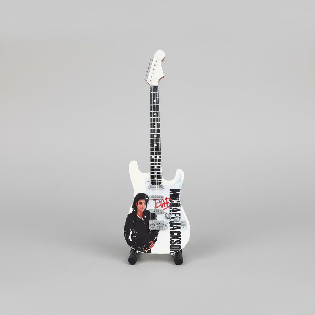 Minature Guitar on Stand Michael Jackson 24x8x1cm