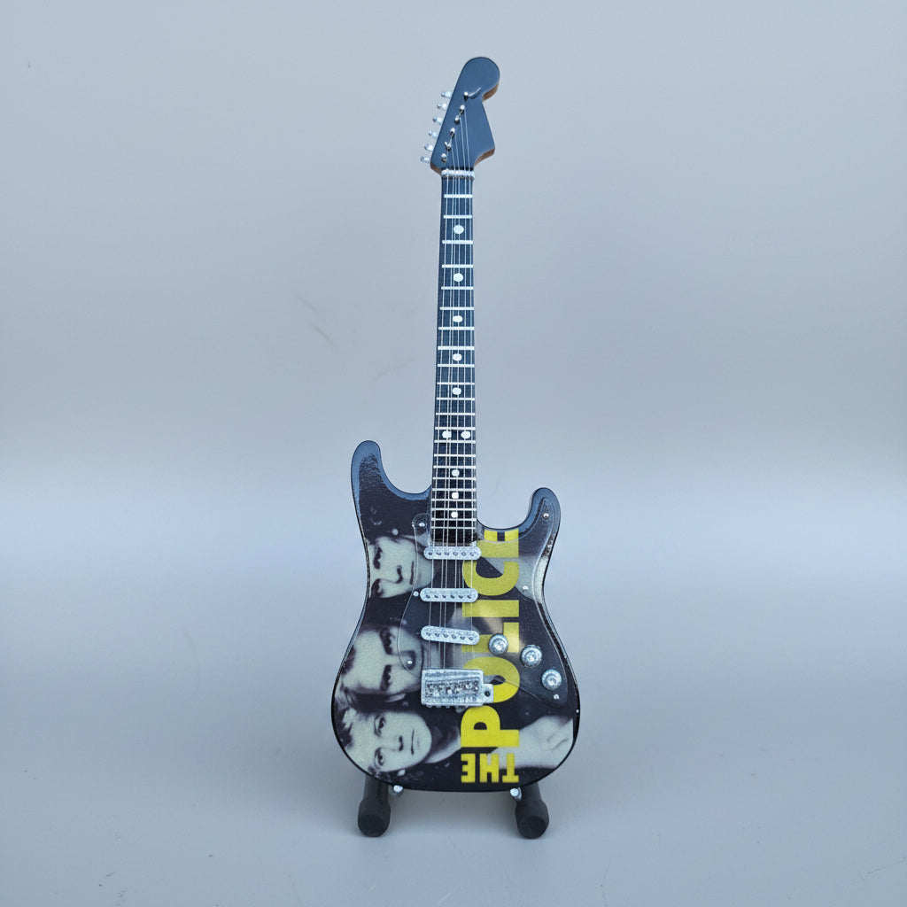 Minature Guitar on Stand The Police 24x8x1cm