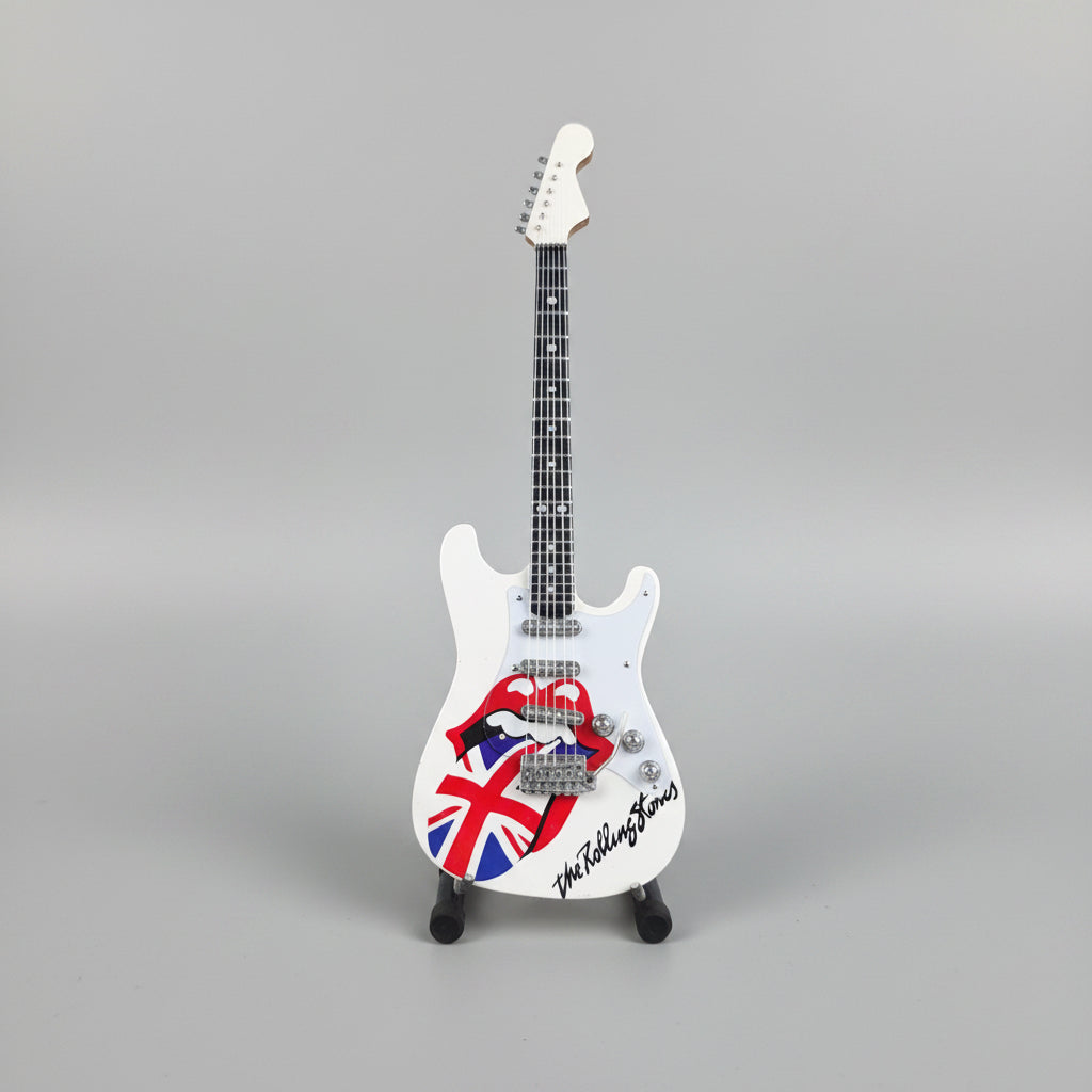 Minature Guitar on Stand Rolling Stones 24x8x1cm