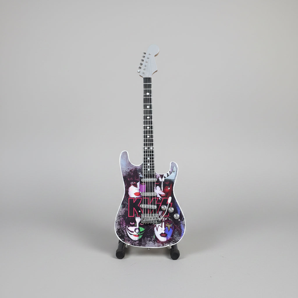 Minature Guitar on Stand Kiss 24x8x1cm