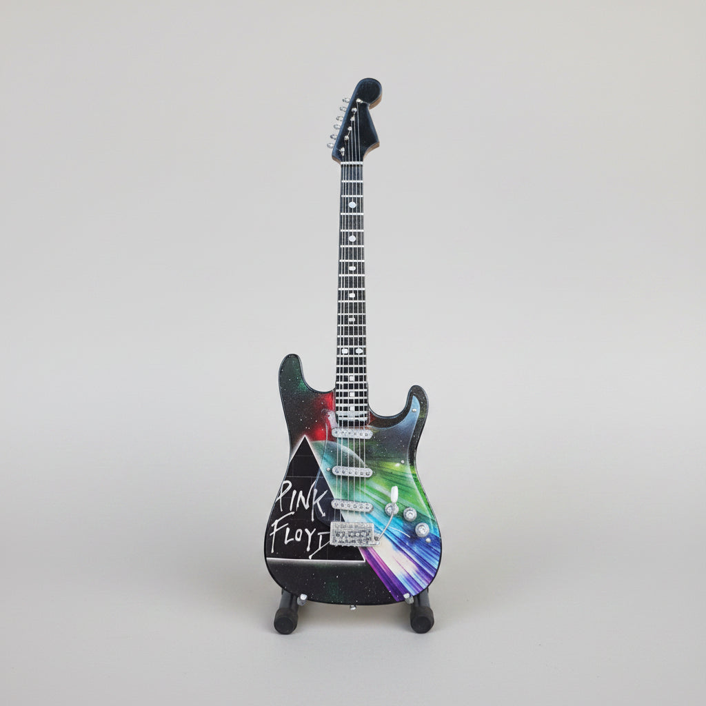 Minature Guitar on Stand Pink Floyd 24x8x1cm