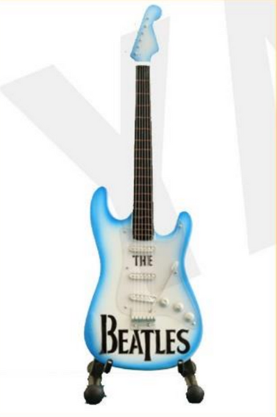 Minature Guitar on Stand The Beatles