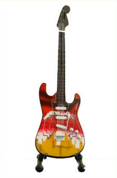 Minature Guitar on Stand Metallica