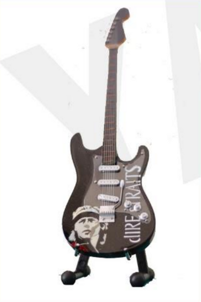 Minature Guitar on Stand Dire Straits