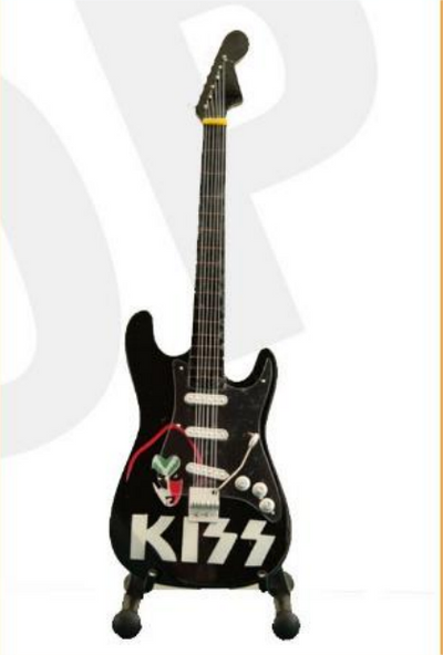 Minature Guitar on Stand Kiss