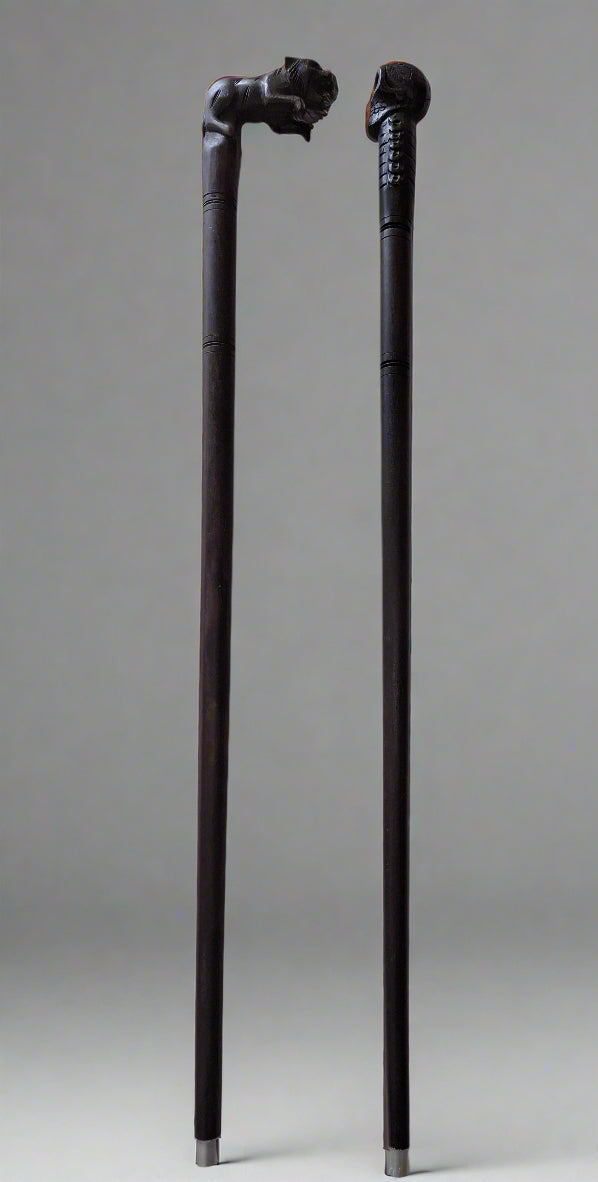 Carved Walking Stick Skull