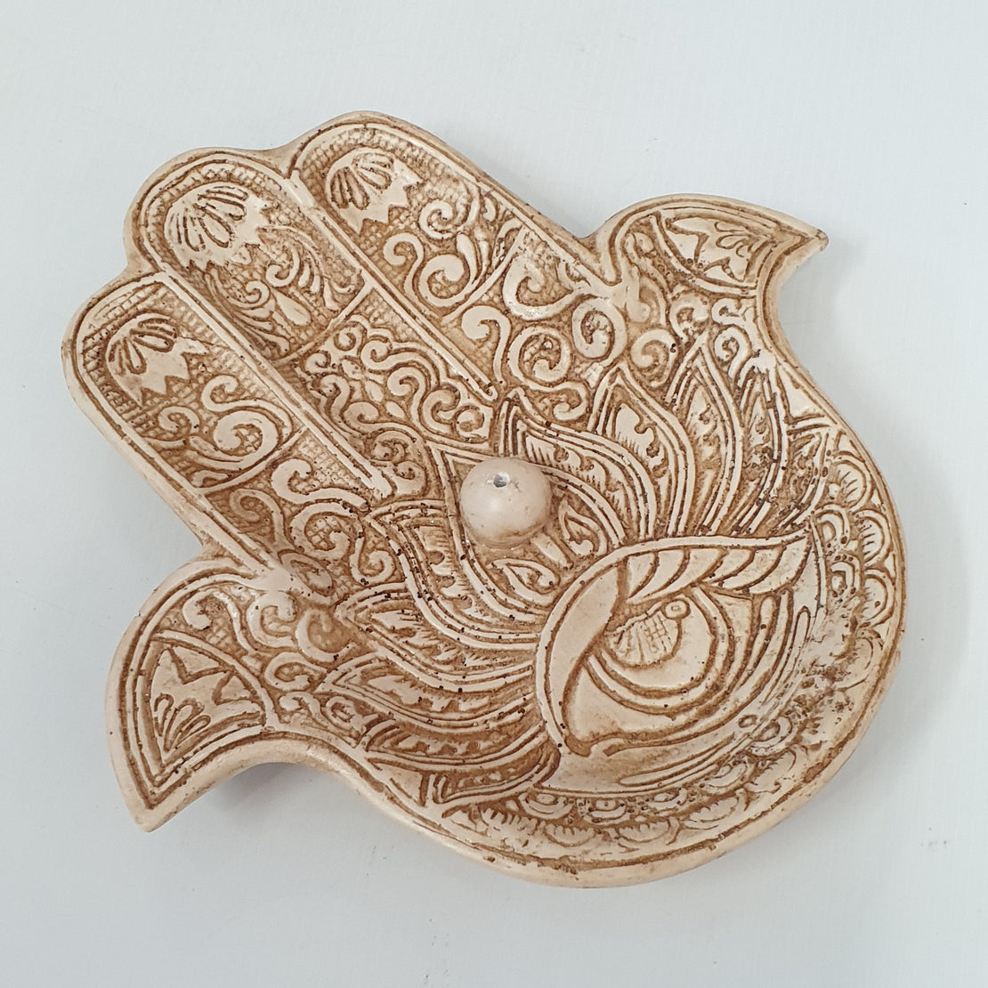 Hamsa Incense Holder Bone Colour