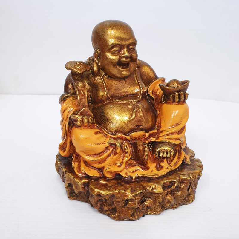 Ru Yi Wealth Happy Buddha Orange