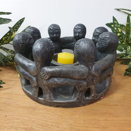 Circle of 8 Friends Candle Holder- Black 23X23X14CM