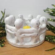 Circle of 8 Friends Candle Holder-Whitewash