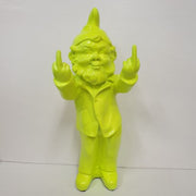 Cheeky Gnome Statue Double Finger Green
