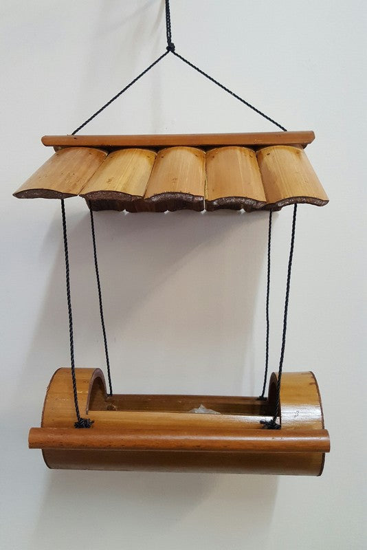 Bamboo House Bird Feeder 29x23x15cm
