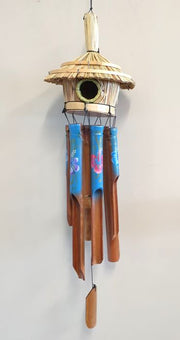 Round Bird House Painted Chimes