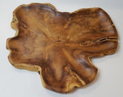 TEAK RUSTIC  PLATTER-L