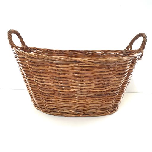 Oval Cane Washing Basket Standard Natural