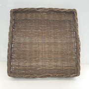 Grey Ottoman Square Cane Trays Set 2