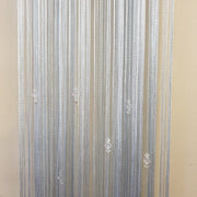 Beaded Fly Screen String Curtain 1 m x 2 m-Silver Grey