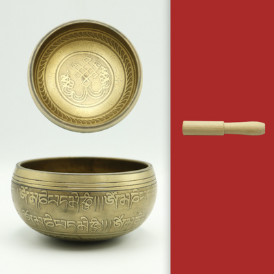Bronze Singing Bowl 3 Line Mantra