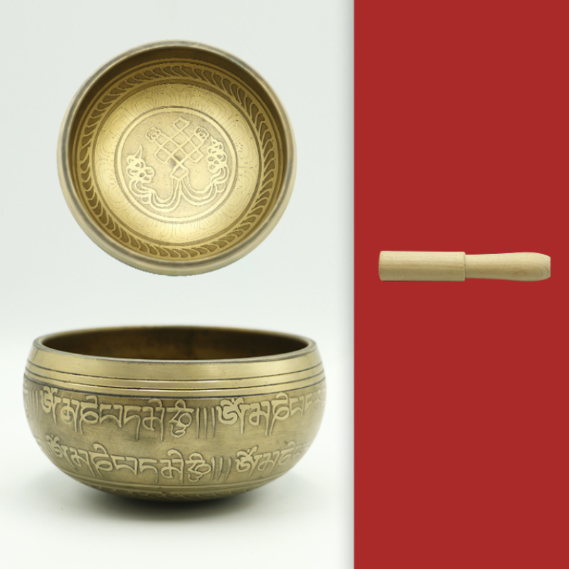 Bronze Singing Bowl 3 Line Mantra