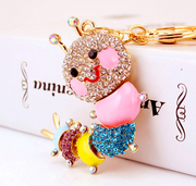 Diamante Key Ring-Pink Ant