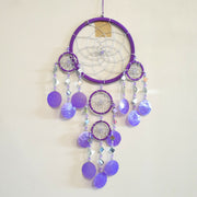 Dream Catcher Mirror Shell Chimes Purple