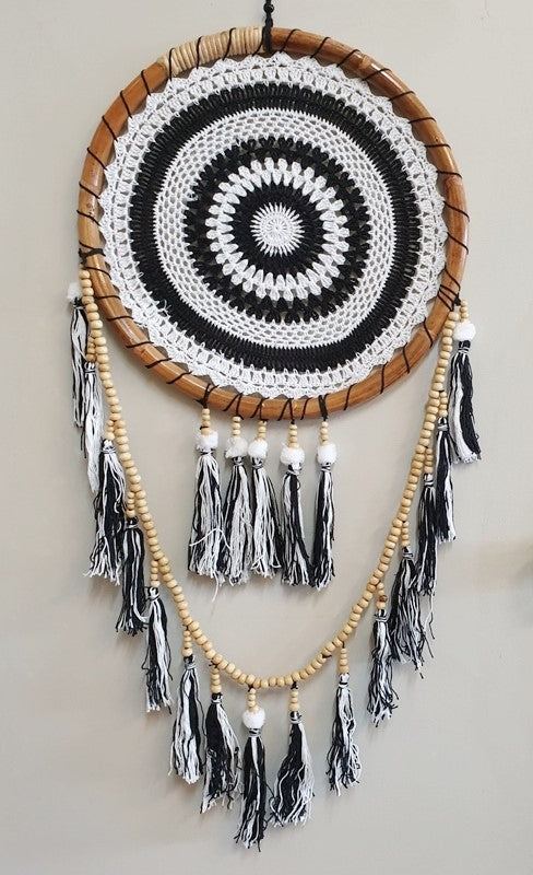 CROCHETED DREAMCATCHER WITH RATTAN 40CM