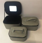 B & W CHECKED COSMETIC BAG SET 3