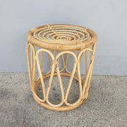 Round Cane Side Table/Plant Stand