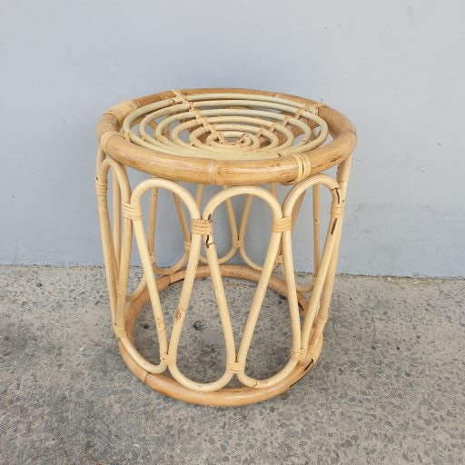 Round Cane Side Table/Plant Stand