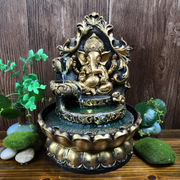 3 Tier Gold Ganesh Water Feature