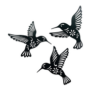 3 Humming Birds Metal Wall Art